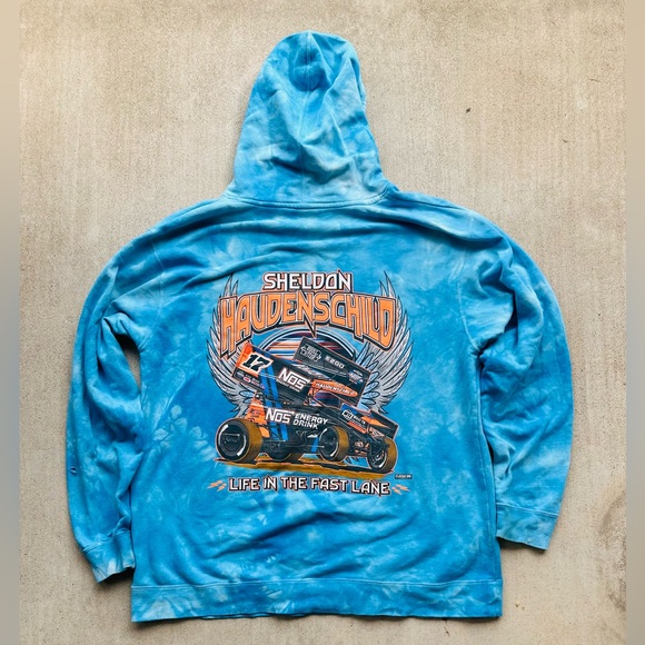 Vintage Other - Vintage Sprint Car Racing Hoodie 2XL Tye Dye Y2K